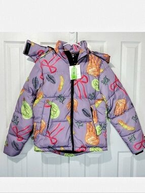 The Very Warm Hooded Squid Purple Puffer Coat, NWT, Size XS, RUNS‎ LARGE